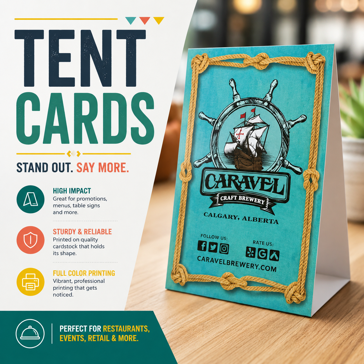 Tent Cards 1 Tent Card Printing Canada