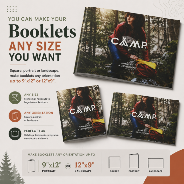 Custom Booklets any size, landscape, square or portrait