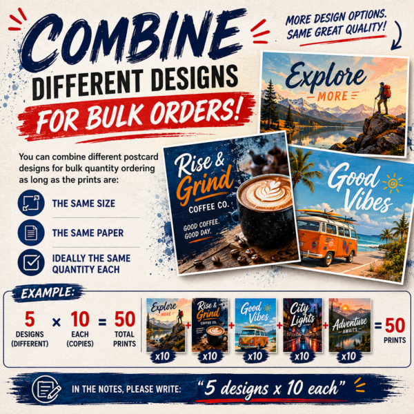 Postcards 11 combine files together for bulk pricing